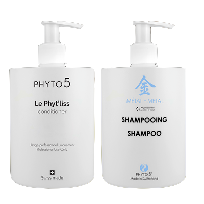 Pakket - Love is in the Hair - Metaal Shampoo met conditioner 2x 500ml